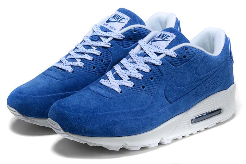 Nike Air Max 90 Frauen Schuhe Weiß Blau 2034